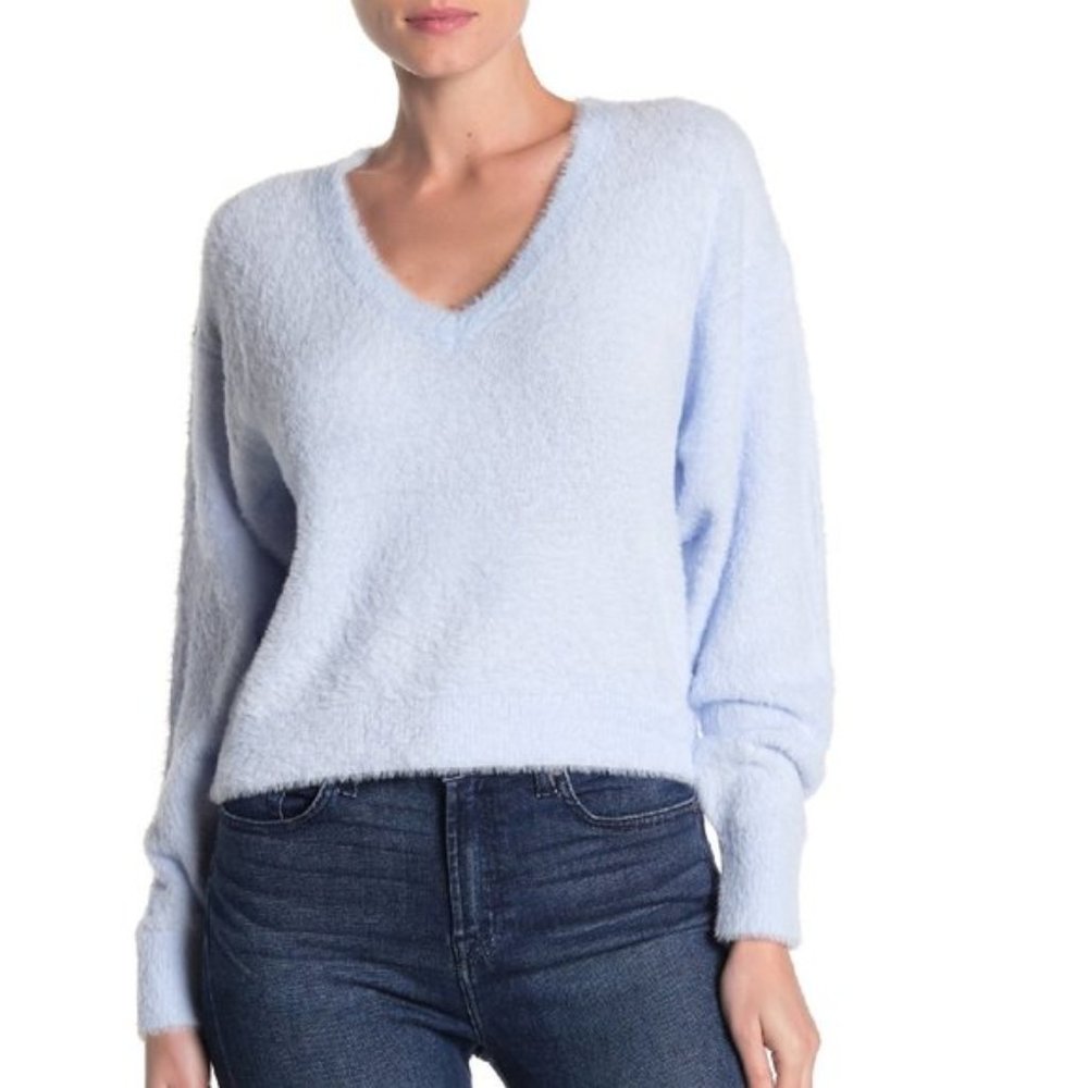 Splendid Fuzzy V-Neck Dolman Pullover Sweater